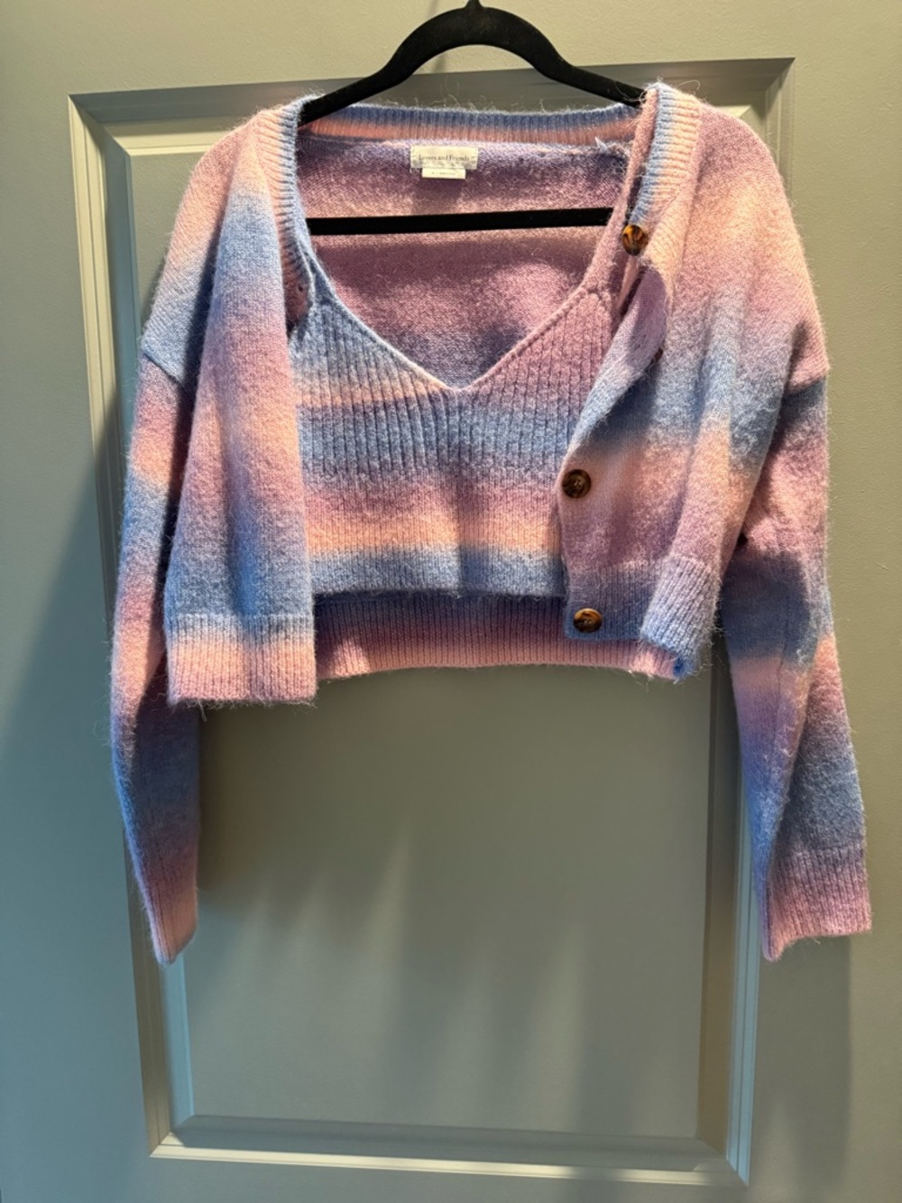Lovers and Friends fuzzy two piece crop sweater set